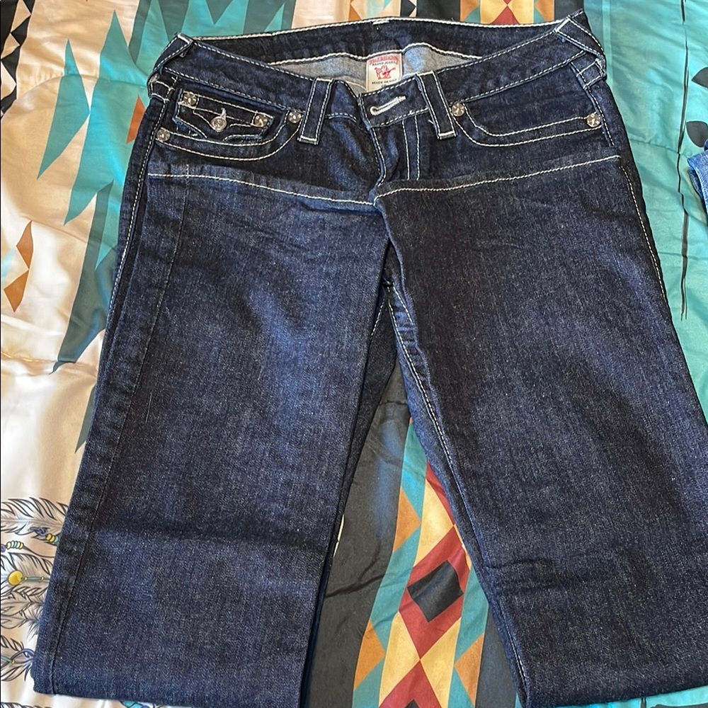True Religion Blue Boot Cut Jeans Classic Denim